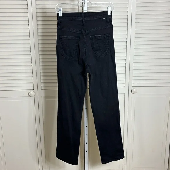 Mother Tippy Top Frisky Flood Not Guilty Black Denim Straight Jeans Size 25 - Picture 8 of 14